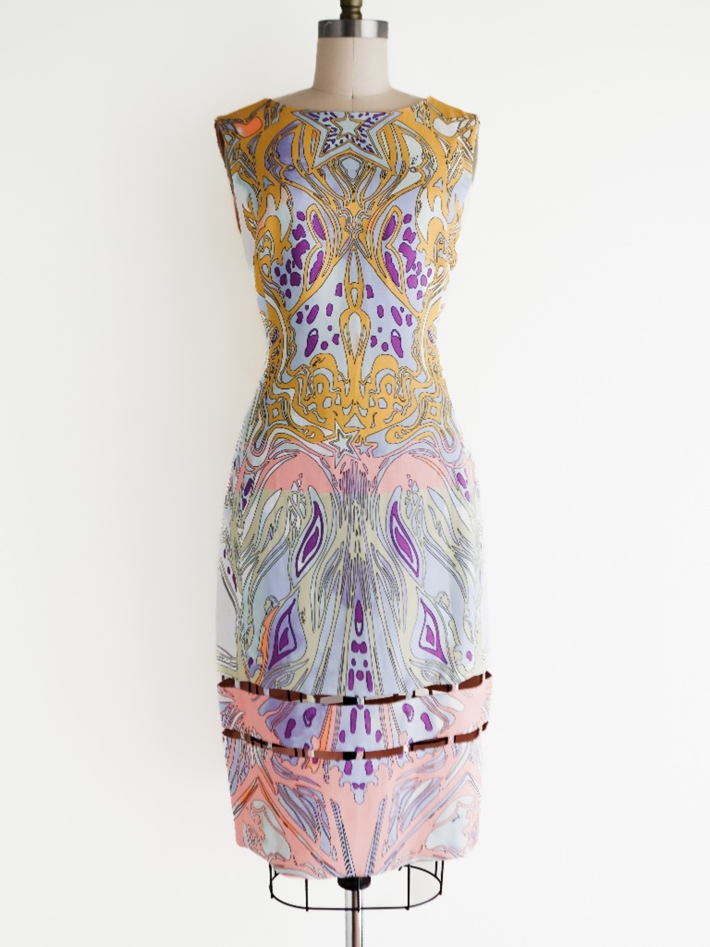 PUCCI spring 2016 pastel silk shift dress 38 IT US 8